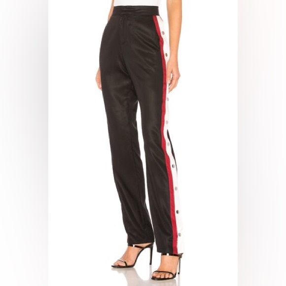 Lovers + Friends Black Flare Pants with Red and White Stripes - Picture 3 of 7